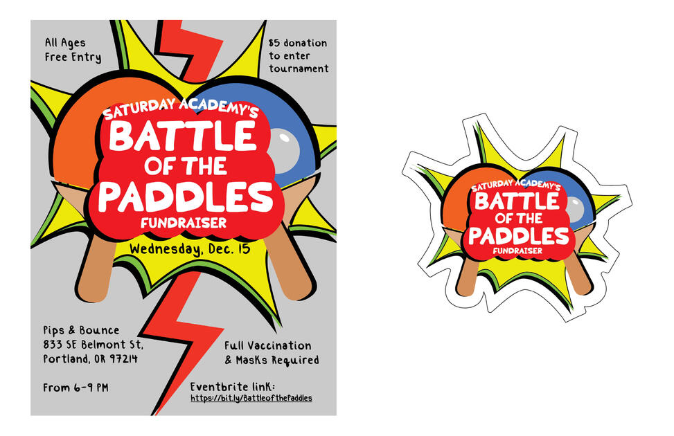 Saturday Academy - Battle of the Paddles Poster &amp; Sticker