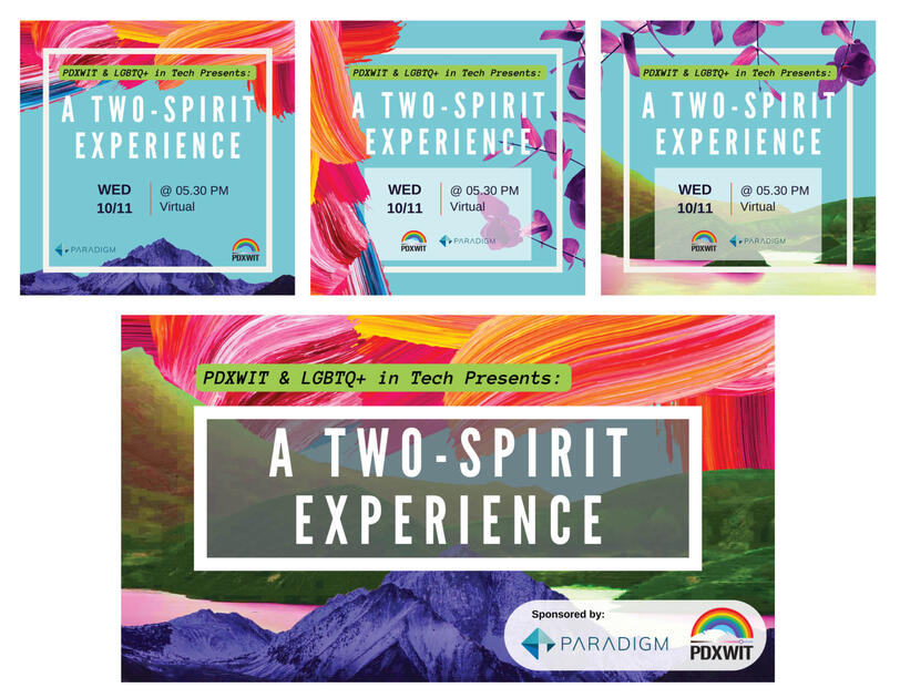 PDXWIT 2023 Two-Spirit Experience Event Promotional Designs